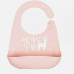 Tunno Tots Silicon Bib Baby Girl Christmas Holiday Pink Bib